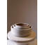 Set Of 3 Wooden Round Bowls With Ribs White & Natural Dia 12"