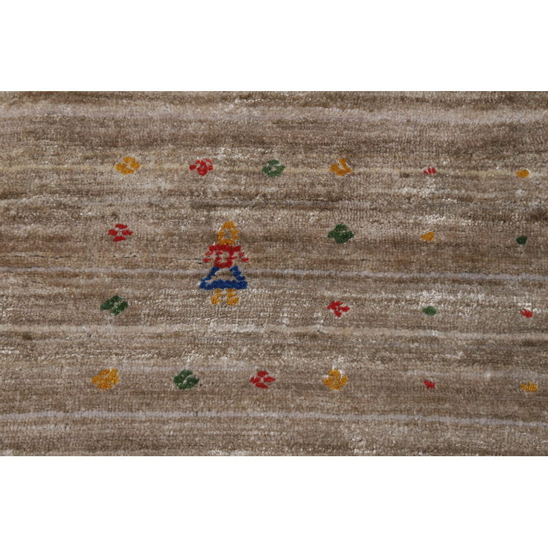Tapis oriental brun clair Gabbeh 9 x 12