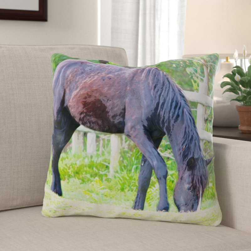 Coussin cheval Kristen, Microsuède, Intérieur