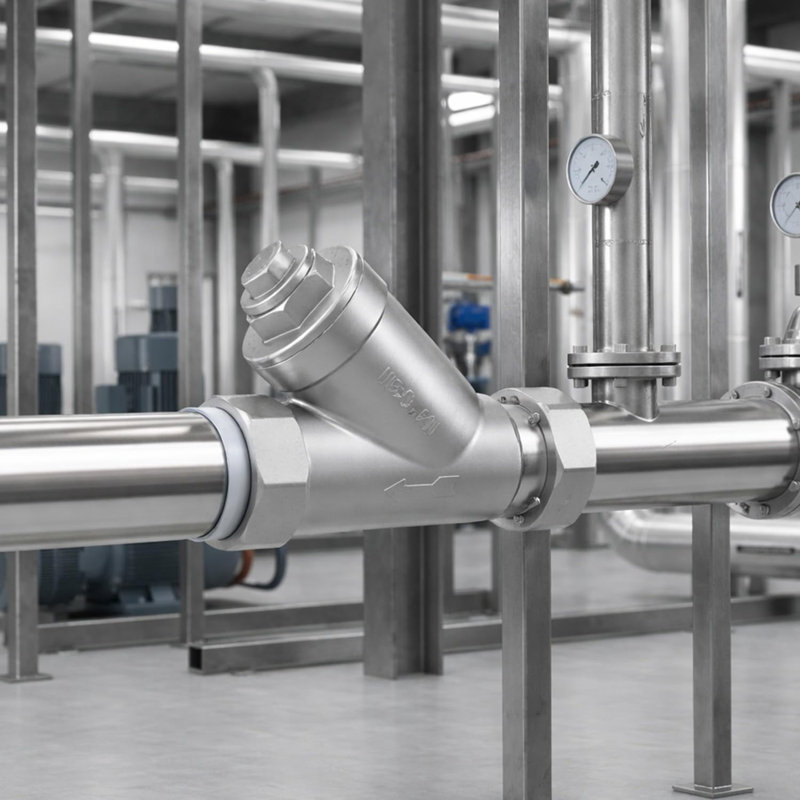Crépine en Y de 1 pouce en acier inoxydable 316 avec moustiquaire en acier inoxydable, 800 WOG, finition métallique