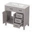 Meuble-lavabo 36 po avec lavabo, armoire de salle de bain avec tiroirs, structure solide et panneau de fibres à densité moyenne-231294005