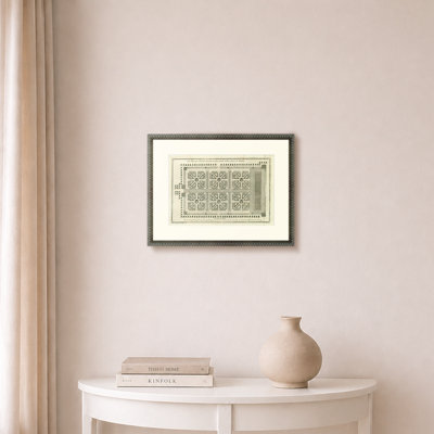 Martha Stewart Bedford, art mural en papier, plan de jardin historique II, 17,75 po x 23,75 po, décor de salon et de chambre à coucher, encadré