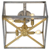 Medallion 4 - Light 14'' Caged Square / Rectangle Flush Mount
