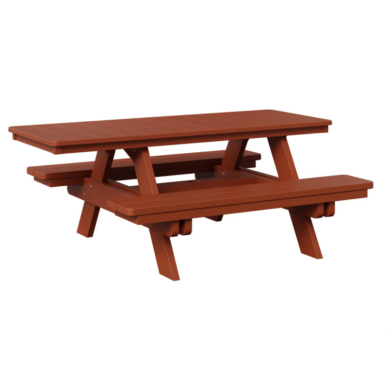 Berlin Gardens Ada Rectangular Picnic Table, Mango Orange