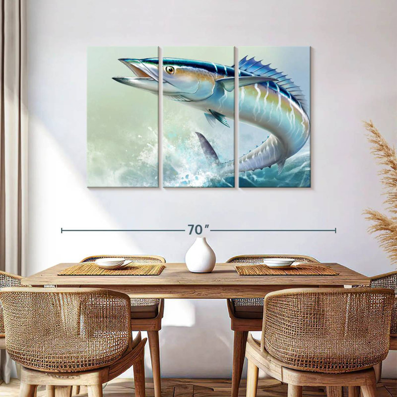 Brampt Wahoo Fish On Waves, 36" H x 57" W