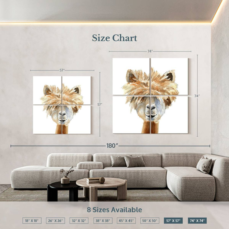 Brampt Llama With Bangs, 74" H x 74" W