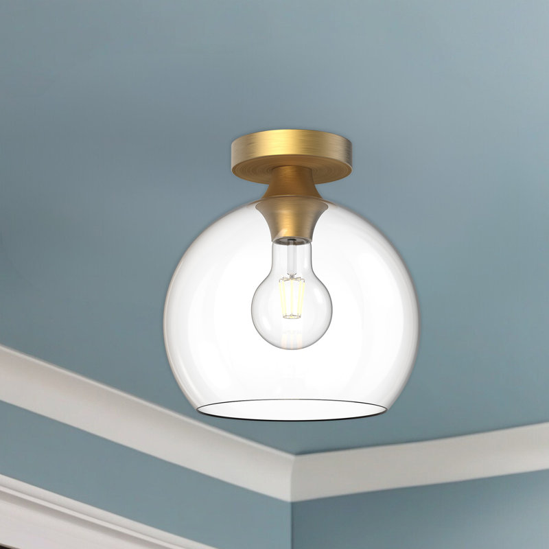 Castilla Glass Flush Mount, Aged Gold, Clear
