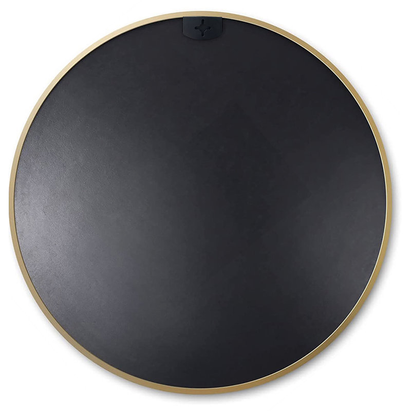 Metal Round Bathroom Mirror, 32" x 32", Gold