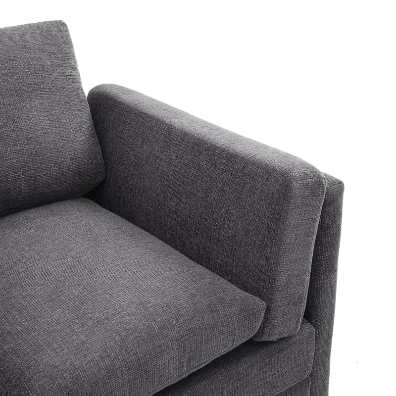 Canapé moderne à 3 places avec coussins de siège à deux couches pour un confort accru et une élégance de salon., Gris