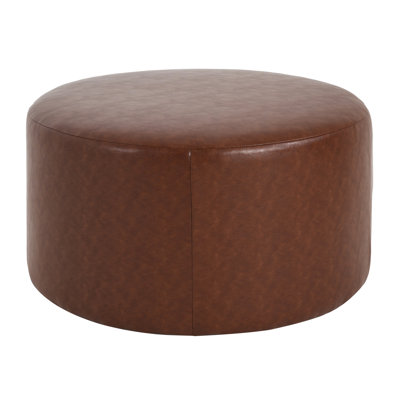 Faux Leather Round , Brown, 29.91 W, D, 16.45 H, Featuring Dense Foam Padding And A Pocket Coil Spring For Optimal Support Brown Upholstered In Width, Depth, Height, Offering Comfort Style Your