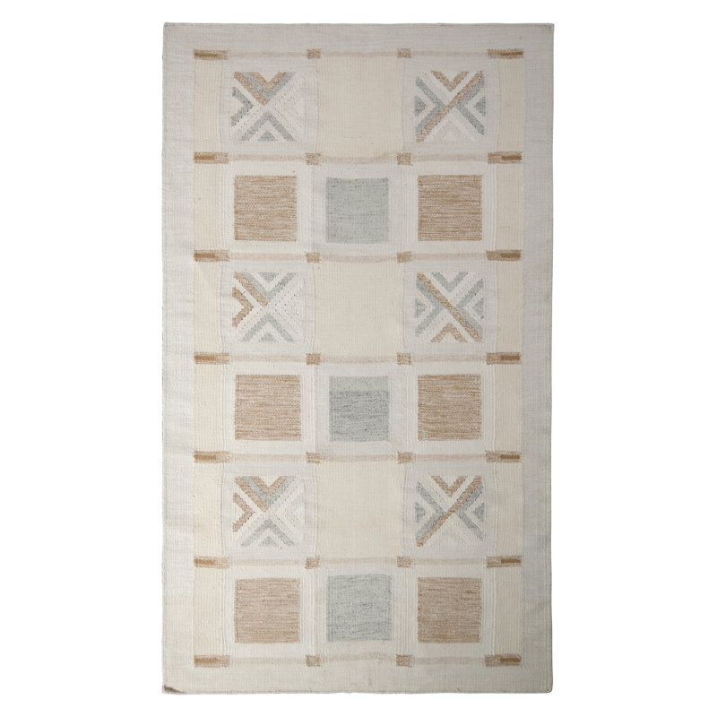 Scandinavian Wool Geometric Area Rug, Rectangle 5' x 8'