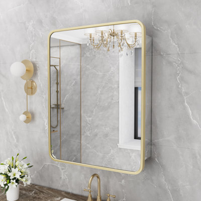 Anaahat Framed Medicine Cabinet Mirror Adjustable
