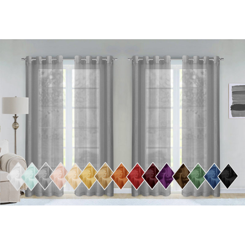 Rideau transparent synthétique, Argent