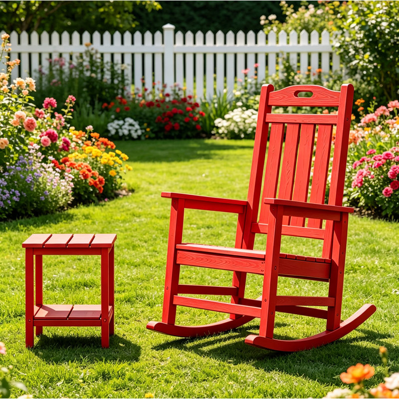 Chaise berçante en plastique Mccutcheon, Rouge