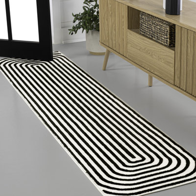 Tapis noir / blanc Freya Modern
