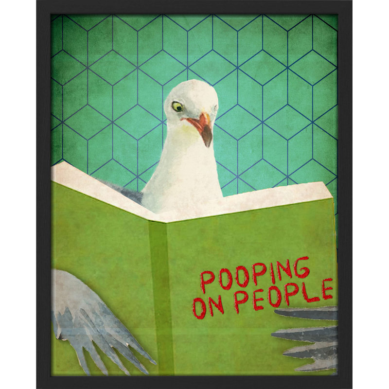 " Pooping On People Hilarious Funny Pigeon Studying On Pooping On People Meme Spoof Decor Animal ", Black, 16" H x 12" W