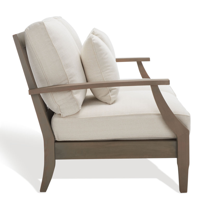 Samya Loveseat with Cushions, Light Gray/Beige