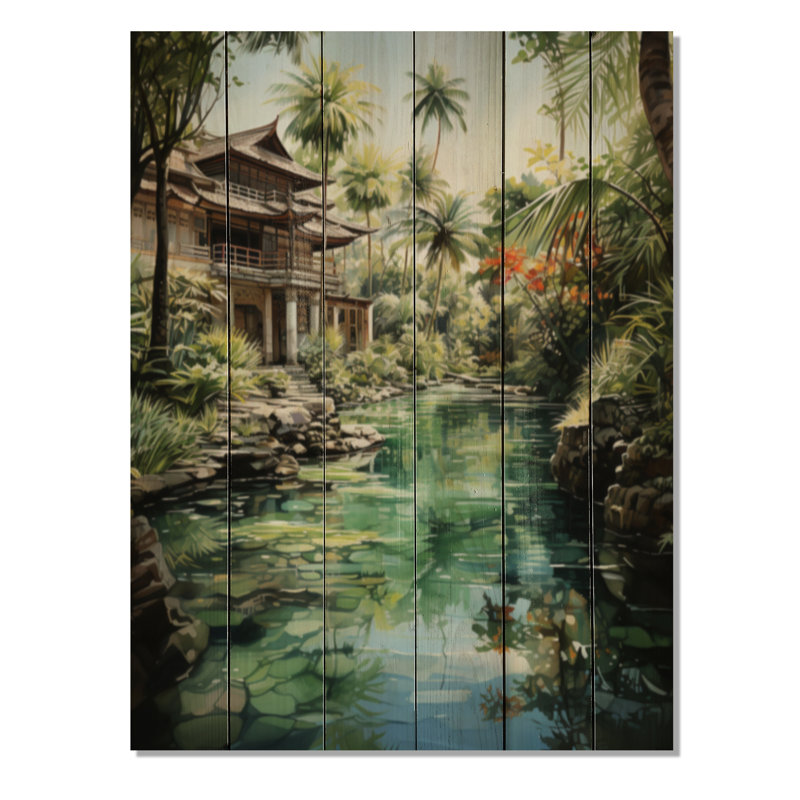 Bali Bliss Landscape V sur impression sur bois, H 40 po x l 30 po x P 0,78 po