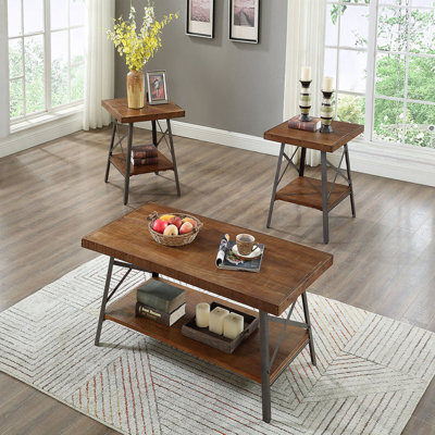 Ensemble de 4 tables basses 4 pieds avec rangement