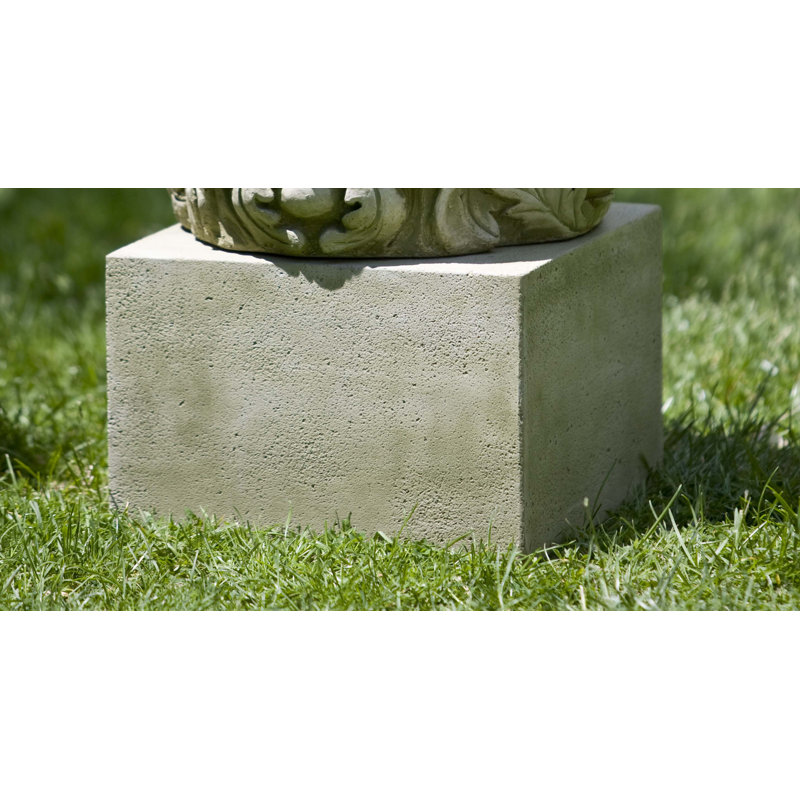 Textured Sm Weather Resistant Concrete Abstract Pedestal, Travertine