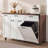 102.3" Kitchen Island with Extendable Dining Table, Kitchen Rolling Island Cart with Trash Storage Cabinet, 3-Tier Pull-Out Spice Rack-126487133