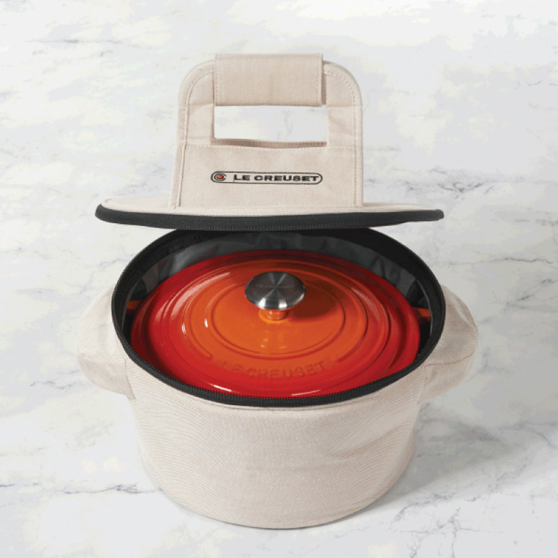 Le Creuset Round Dutch Oven Canvas Tote Bag, Ecru