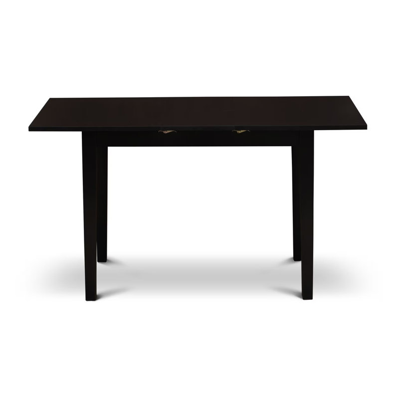 Ensemble de table de salle à manger 5 pièces pour 4 personnes comprenant une table de cuisine rectangulaire avec rallonge papillon et 4 chaises de salle à manger, 32 po x 54 po, noir
