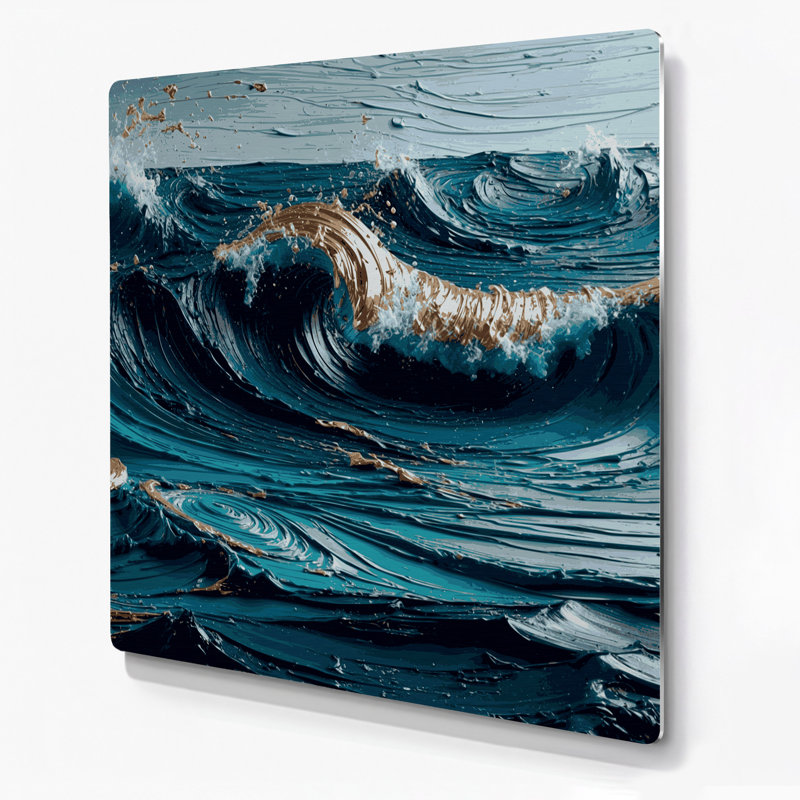 Art mural nautique abstrait bleu nautique, H 12 po x l 12 po