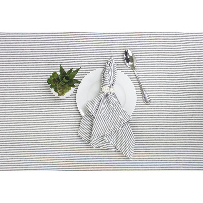 Serviette carrée à rayures 100% coton Flaxberry