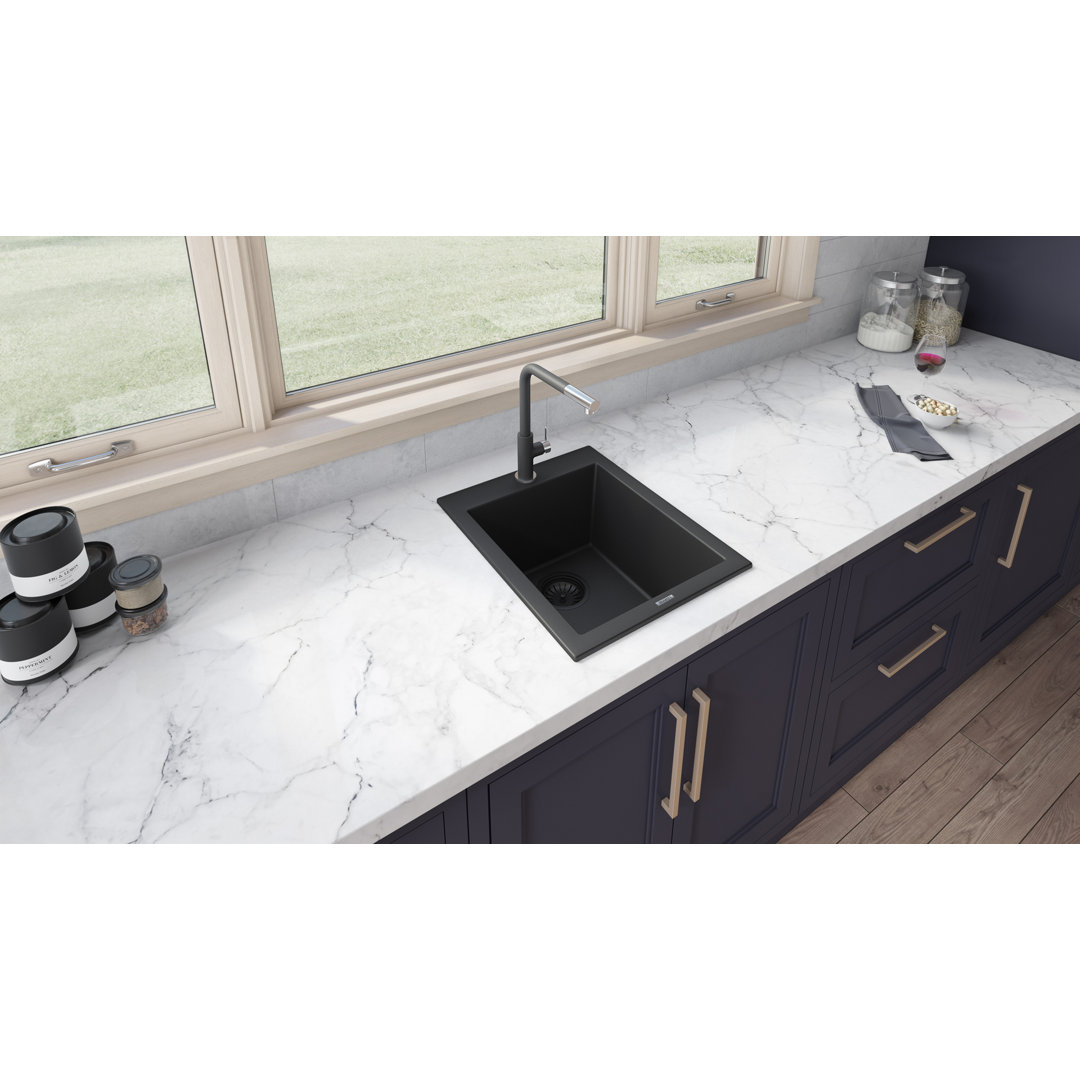 Ruvati 16 x 20 inch epiGranite Drop-in Topmount Granite Composite Kitchen Sink Ruvati 