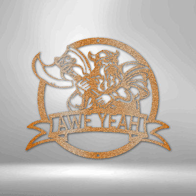 Décoration murale personnalisée en acier monogramme Viking Fighting Steel