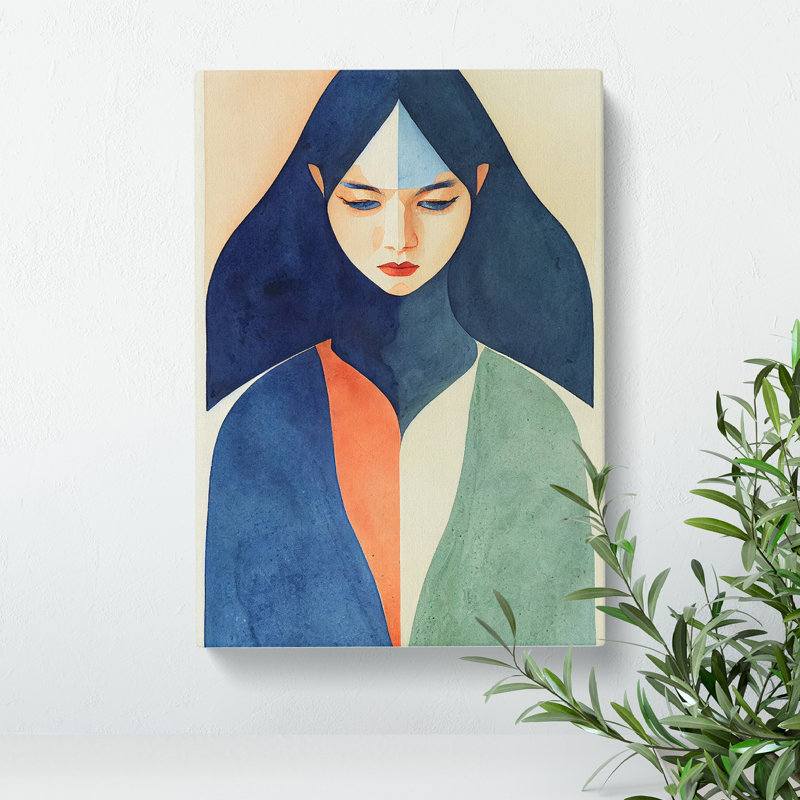 Woman Abstract Watercolour No.1 - Wrapped Canvas, 76cm H x 50cm W x 3cm D