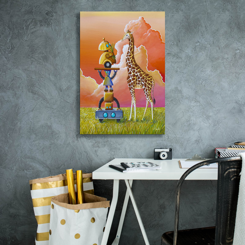 «Robots On Safari» par Cindy Thornton, reproduction d'art sur toile, H 26 po x l 18 po x P 0,75 po