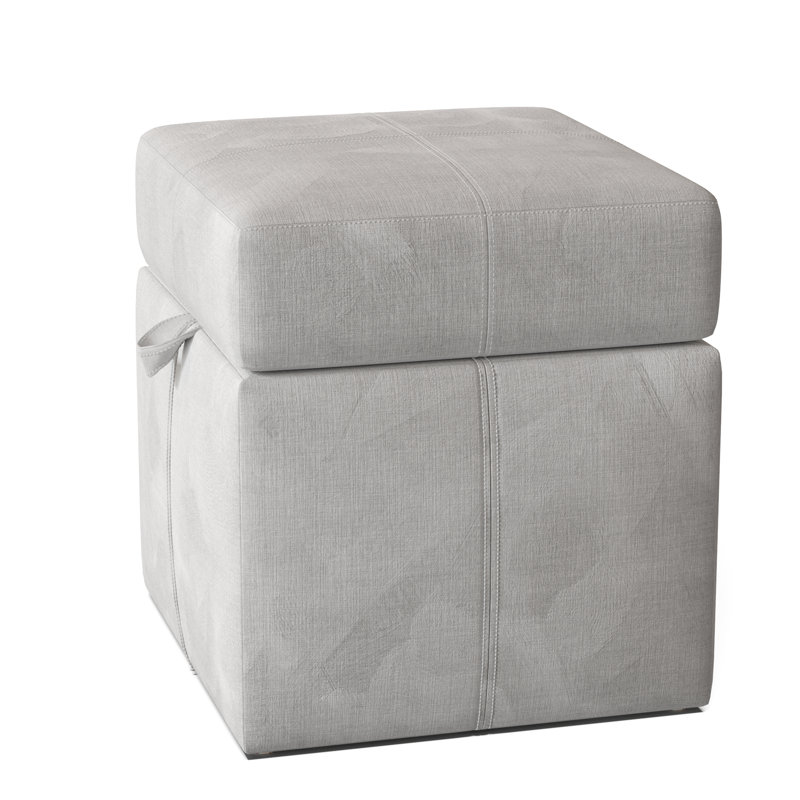Repose-pieds 18 po avec rangement Preesall, Bella en velours performance blanc
