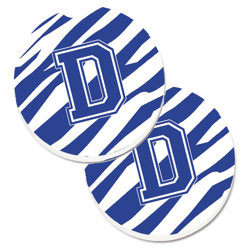 Sous-verre à cogramme initial de q tiger, D, Bleu / Blanc