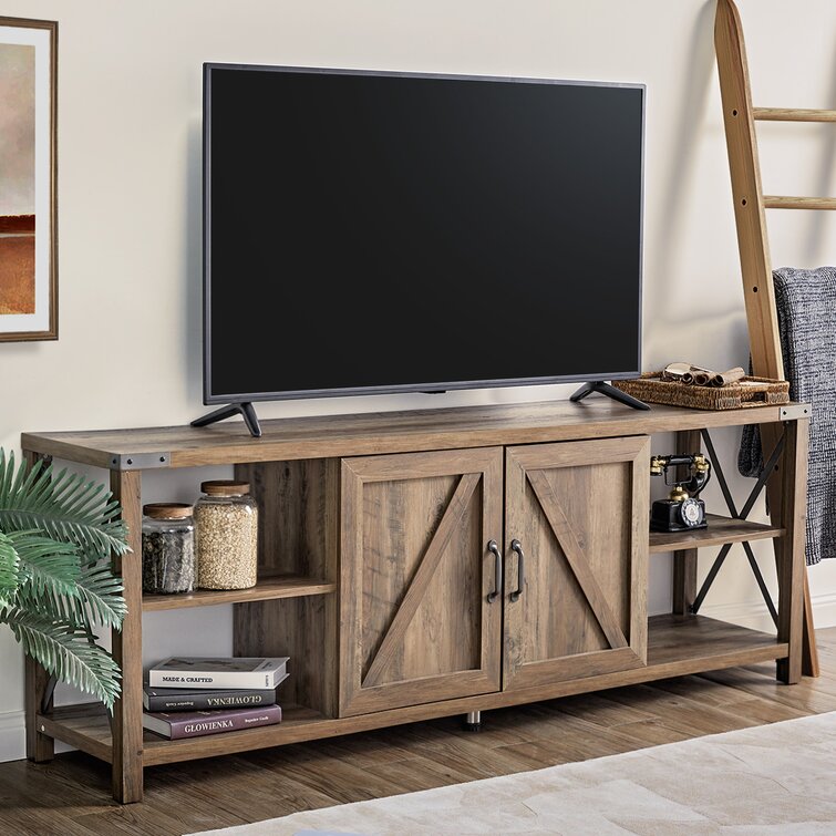 Gracie Oaks Laquela Farmhouse TV Stand For Tvs Up To 75, Wood TV Media  Console Table Cabinet Storage & Reviews
