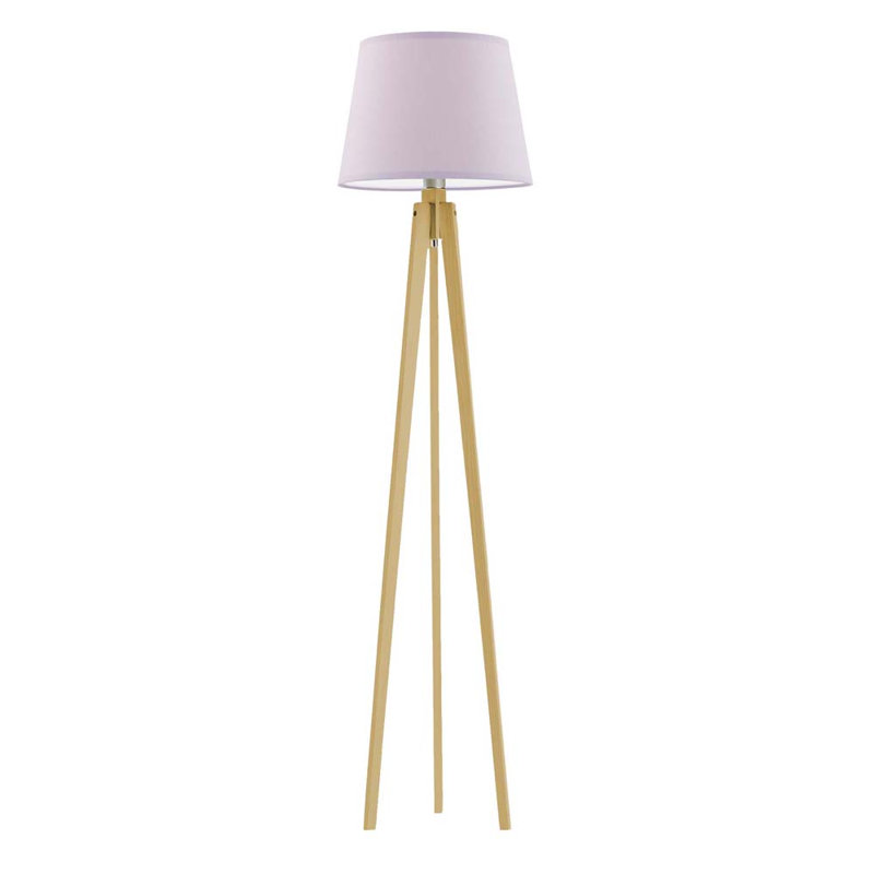 Araby 158cm Tripod Floor Lamp, Light Pink, Walnut