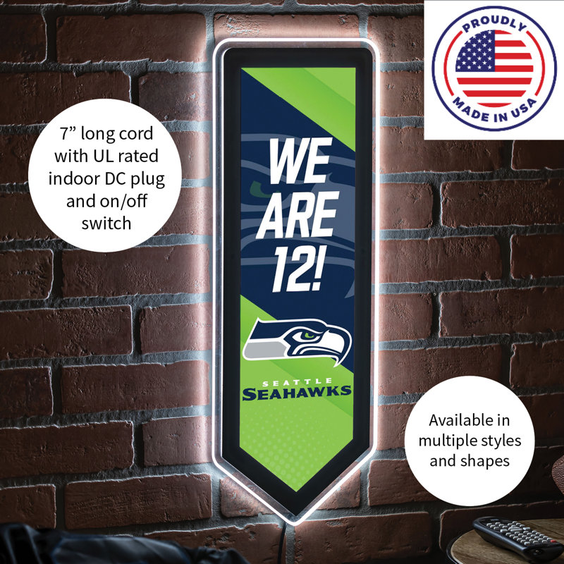 Plaque murale lumineuse NFL, Seahawks de Seattle
