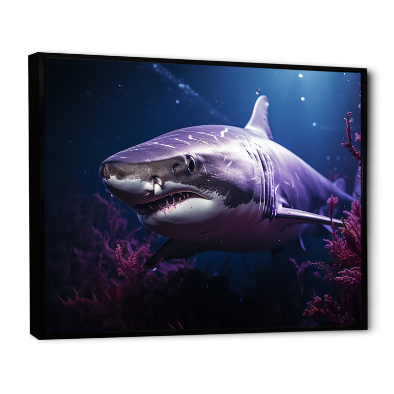 " Oceans Purple Ghost Shark Photography ", Black Floater Framed, 24" H x 32" W x 1" D