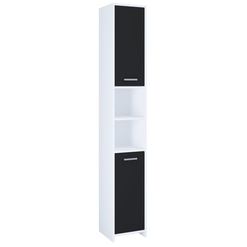 Shafia Bathroom Cabinet, White / Black