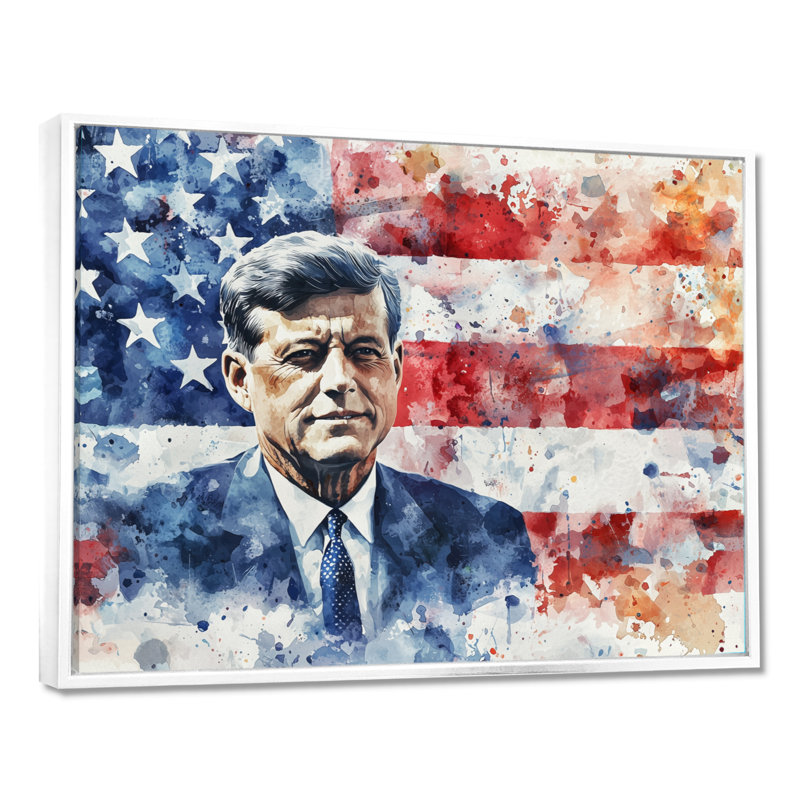 Assassination of Jfk - États-Unis, art mural, H 34 po x l 44 po, Impression encadrée flottante, Blanc