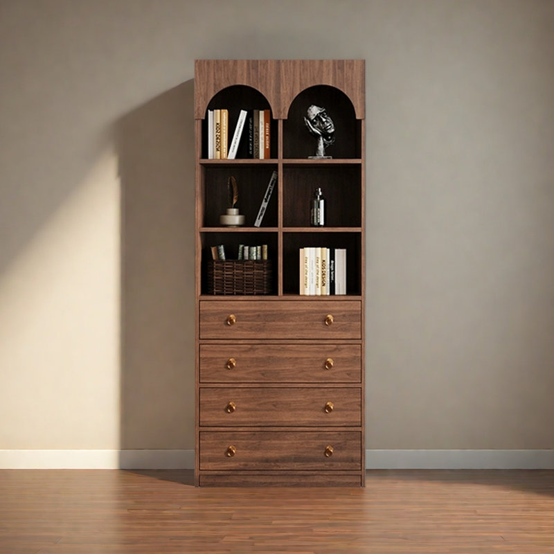 Bibliothèque américaine à la mode et rétro, Marron foncé