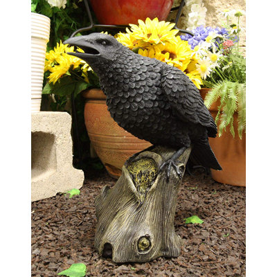 Figurine raven crow s’asseoir de gothic Kwok