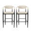 Ensemble de 2 tabourets de bar rembourrés, tabourets de bar en tissu beige avec dossier, pieds en fer, siège à hauteur de comptoir pour îlot de cuisine, capacité de 260 lb | Idée de cadeau-1016403141