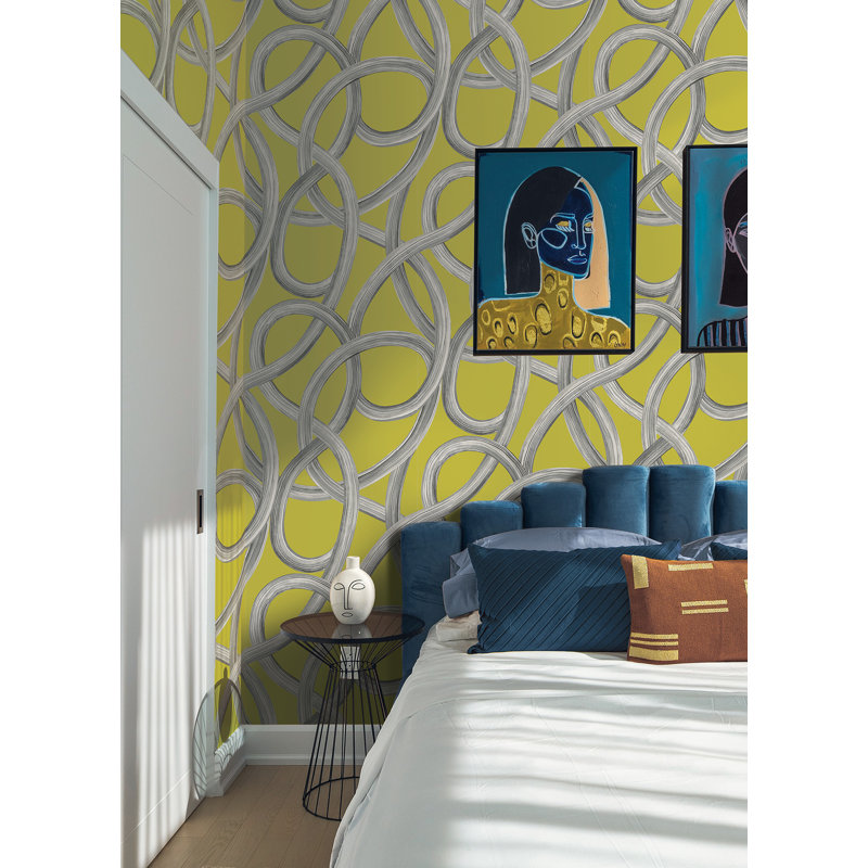 Rouleau de papier peint L 33 pi x l 19,7 po Berhan, Chartreuse