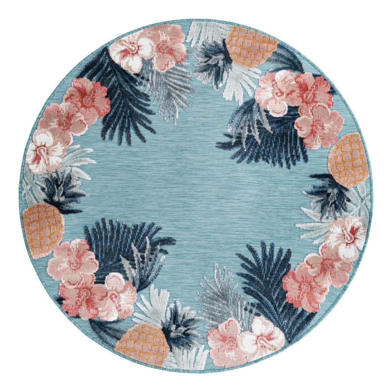 Firman Flora Wygant Indoor/Outdoor Area Rug, Round 4'5"
