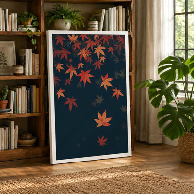 Falling Autumn Leaves Botanical - Wrapped Canvas