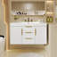 Armoire de salle de bain murale 36 po, 2 tiroirs, armoire de rangement flottante en bois massif