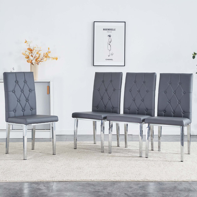 4-Piece Dining Chair Set, Gray