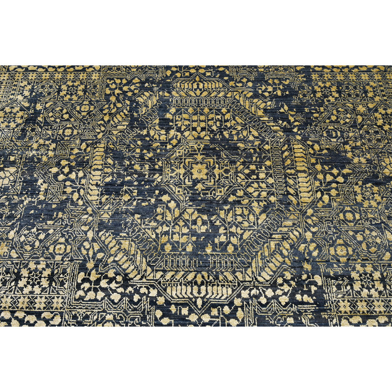 One-of-a-Kind Rectangle 7'10" x 10'2" in Gold/Denim